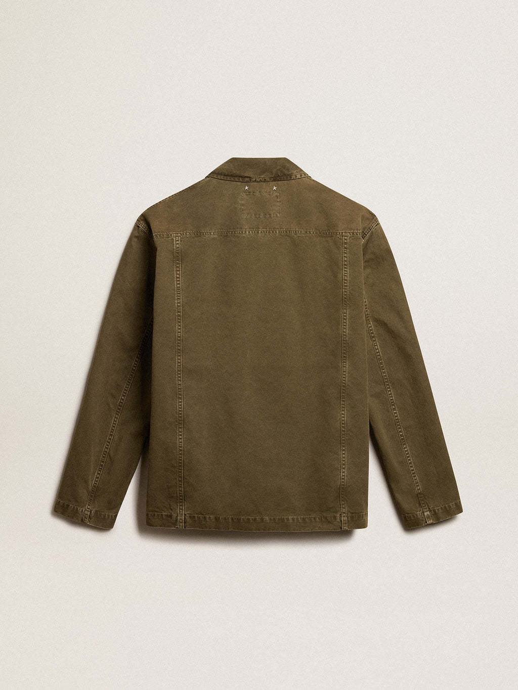 Men's olive-colored cotton shirt