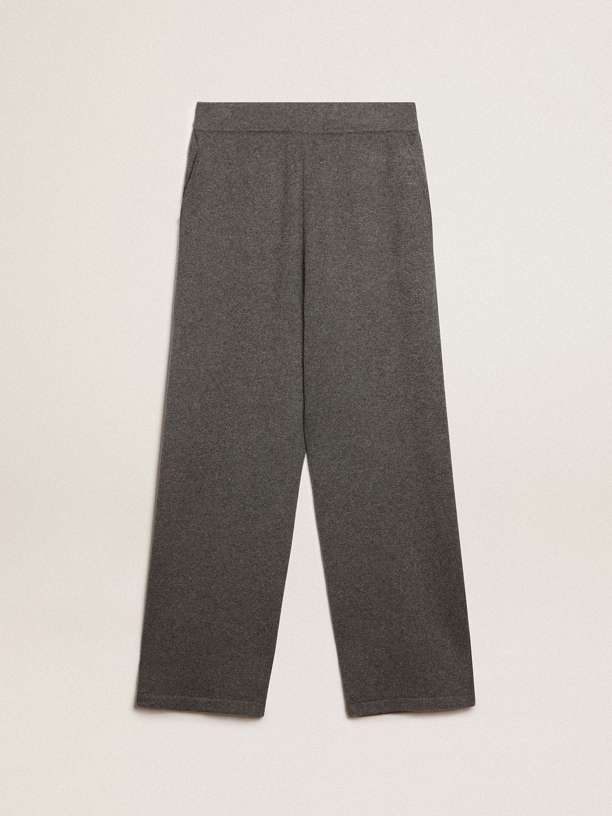 Men’s gray melange cashmere blend joggers