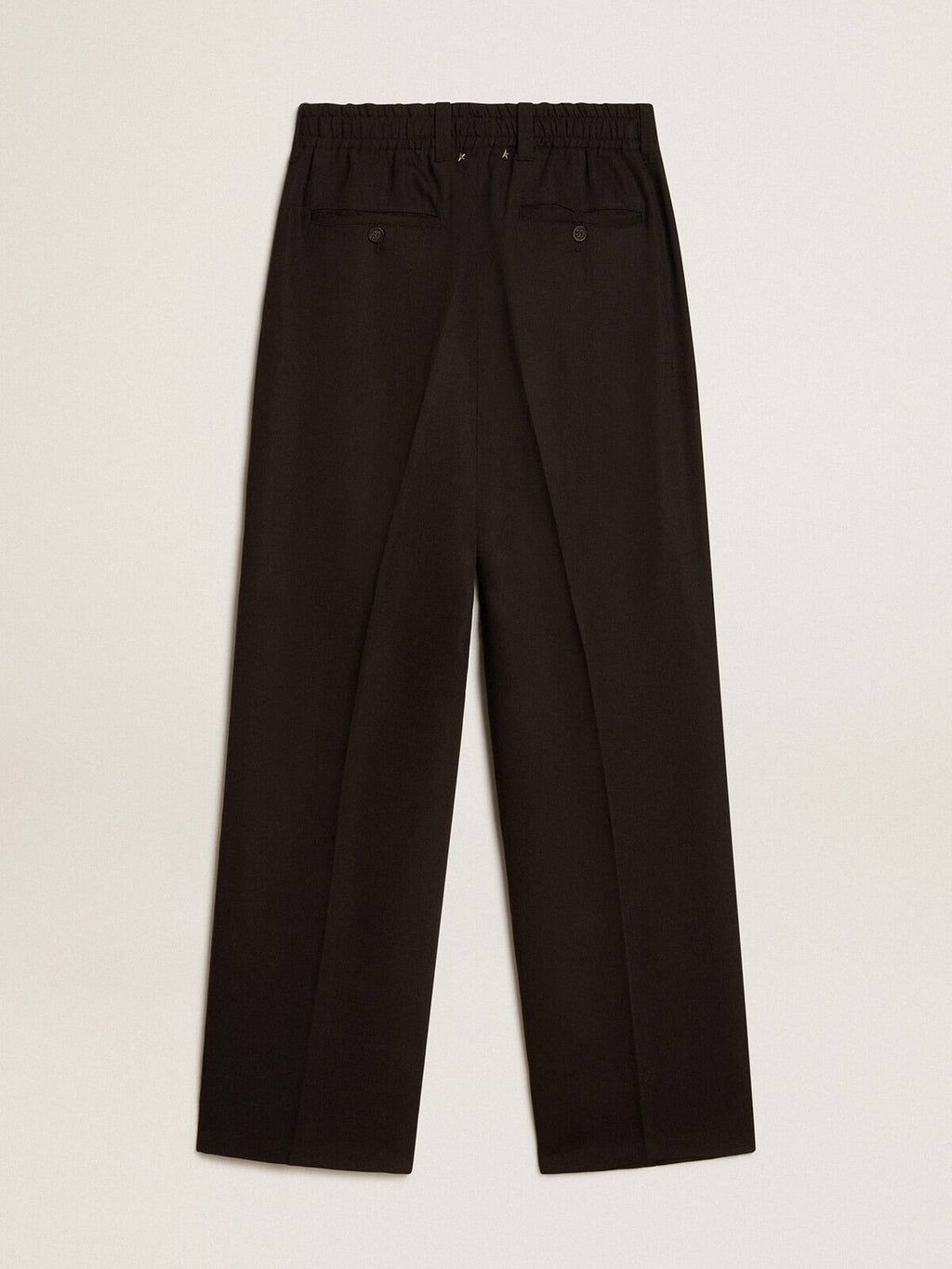 Black wool and viscose blend pants