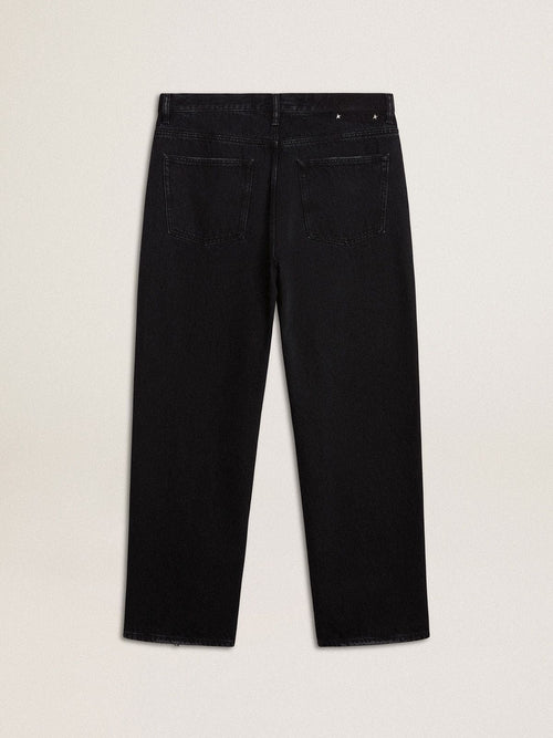 Men's black one-wash jeans
