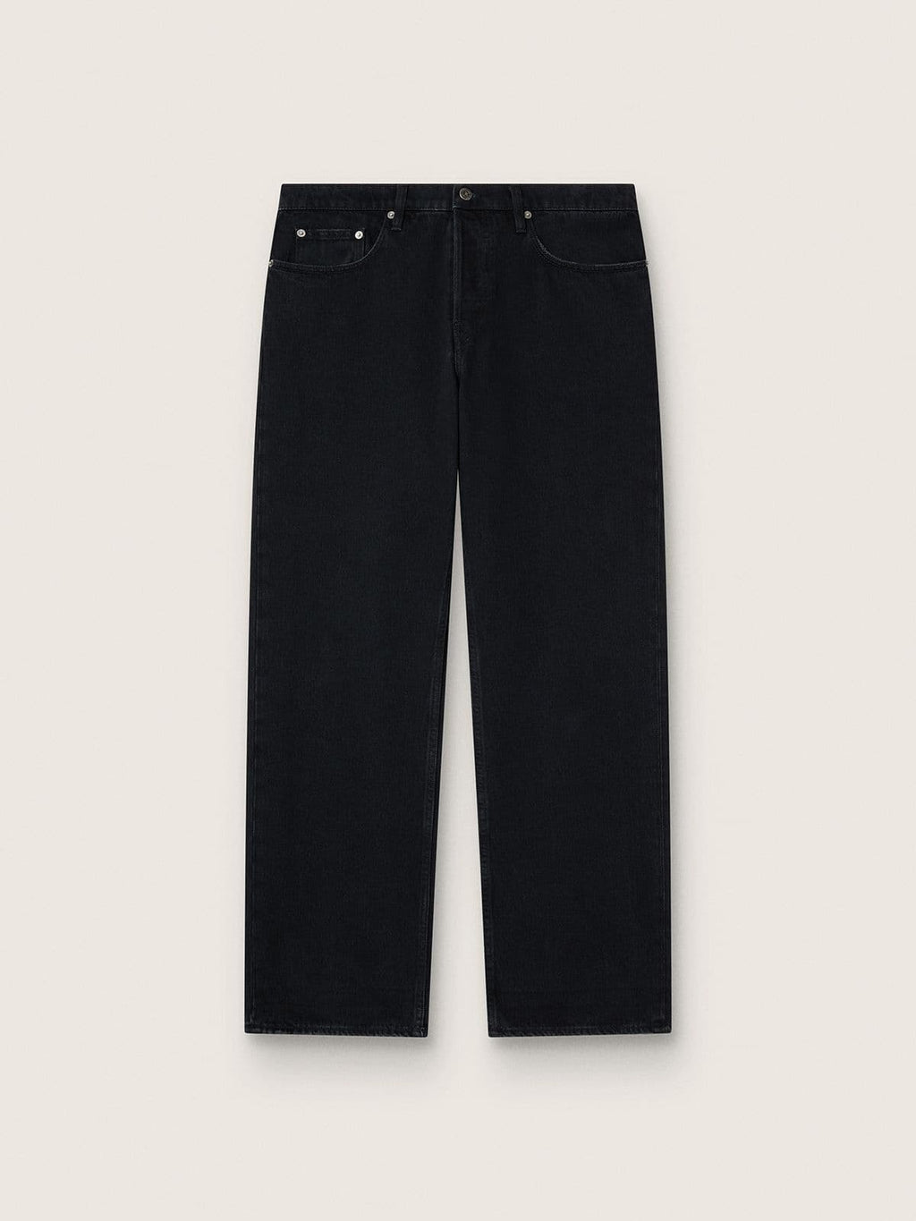 Men's black one-wash jeans
