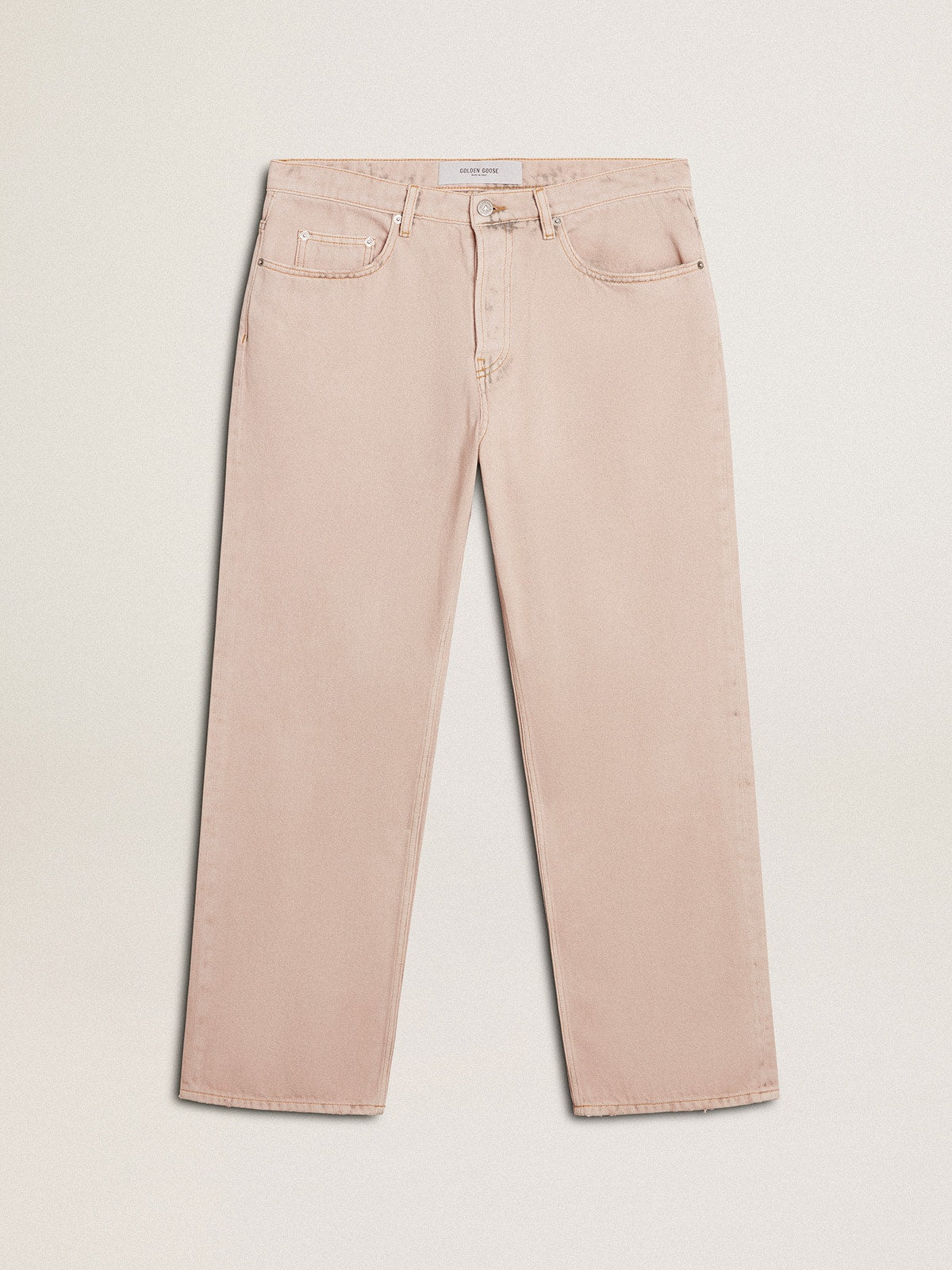 Men's pink dyed jeans