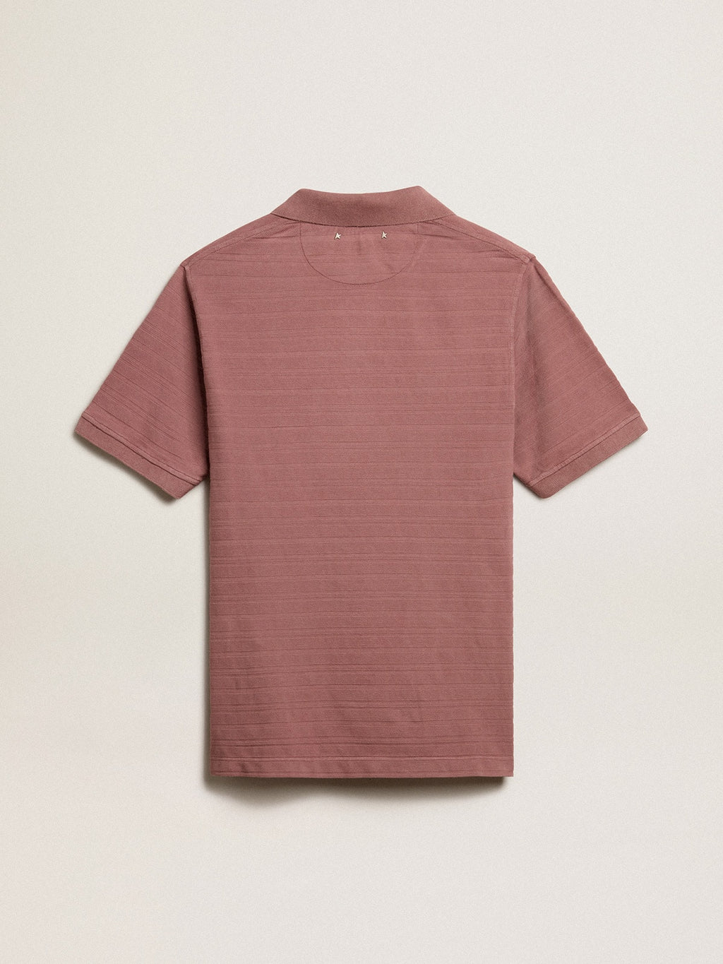 Taupe pink-colored cotton piquet polo shirt