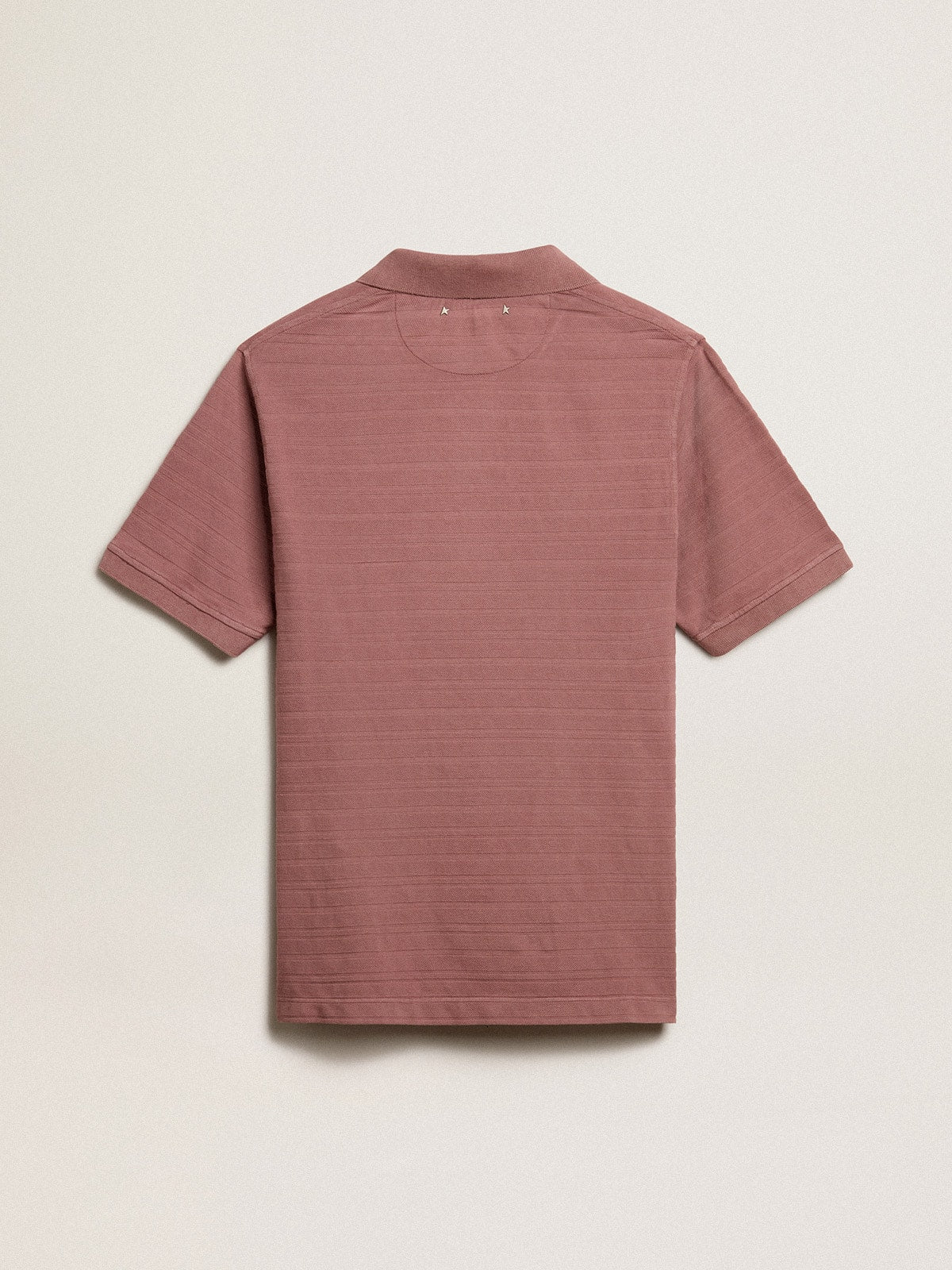 Taupe pink-colored cotton piquet polo shirt