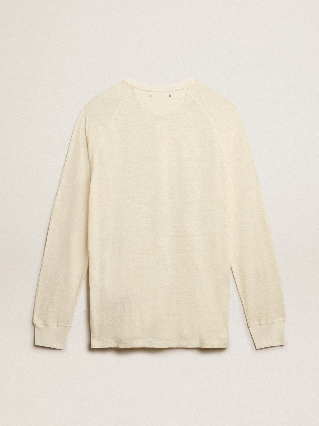 Men's long-sleeved T-shirt in panama-colored linen