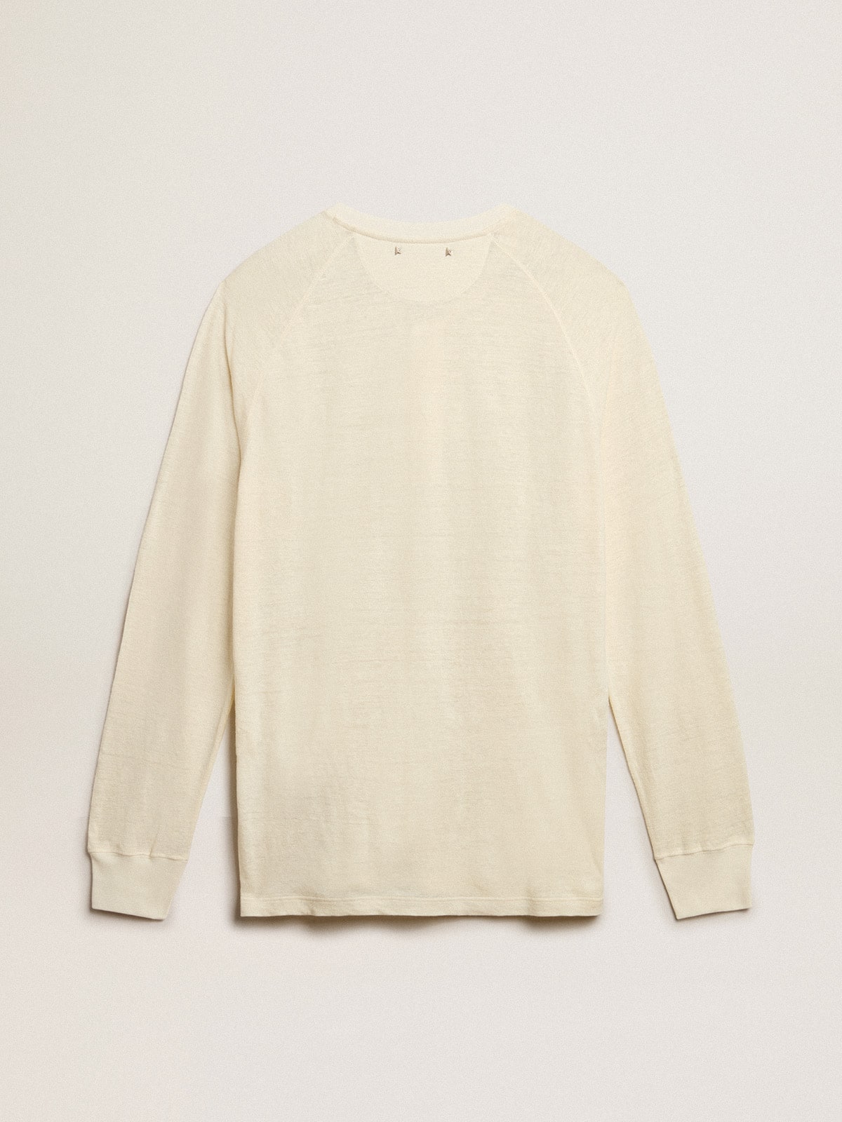 Men's long-sleeved T-shirt in panama-colored linen