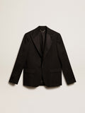 Men’s tuxedo jacket in black wool gabardine