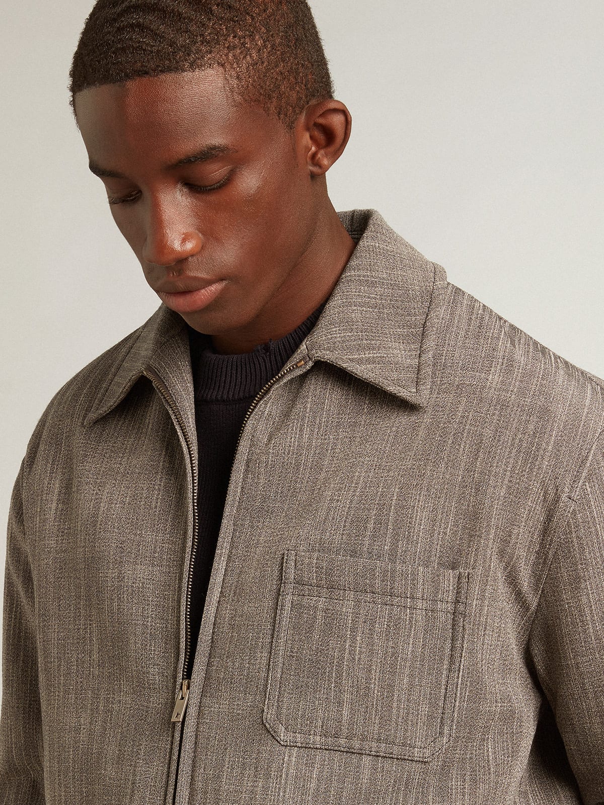 Men’s wool blend coach jacket