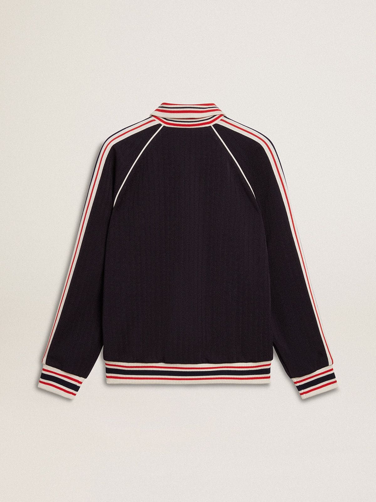 Men’s dark blue zipped sweatshirt with white logo