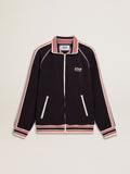 Men’s dark blue zipped sweatshirt with white logo
