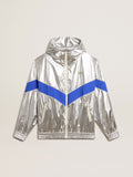 Men's windcheater in silver technical fabric