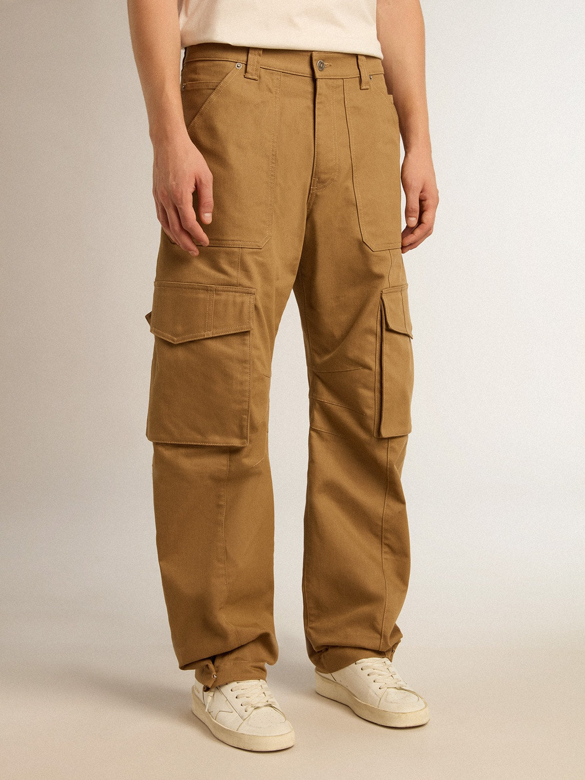Beige khaki cargo pants