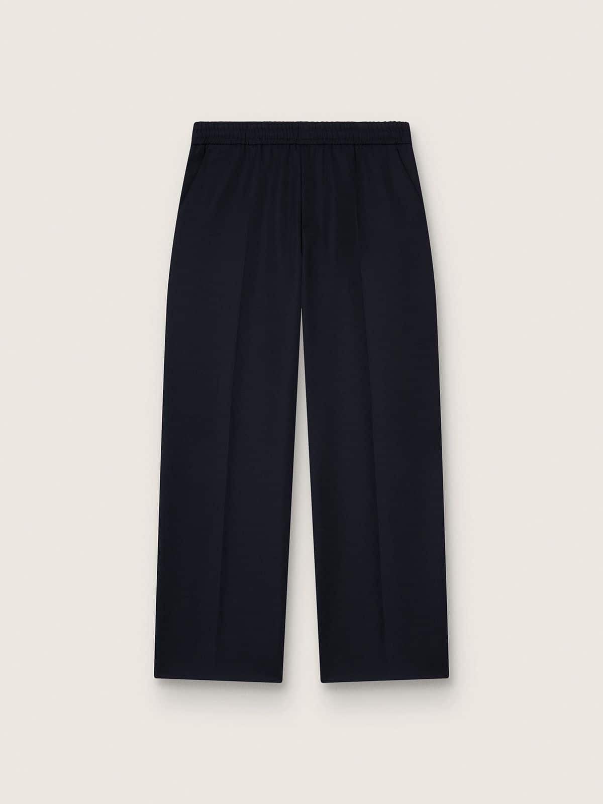 Men’s joggers in dark blue wool