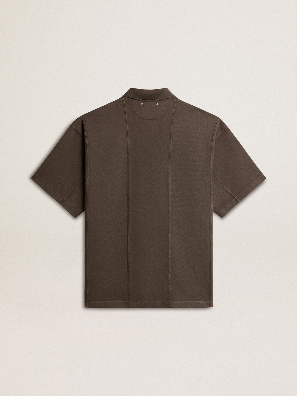 Men's cotton polo shirt in anthracite gray with embroidery