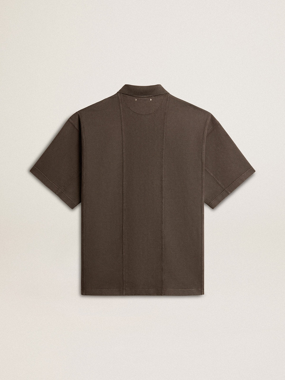 Men's cotton polo shirt in anthracite gray with embroidery