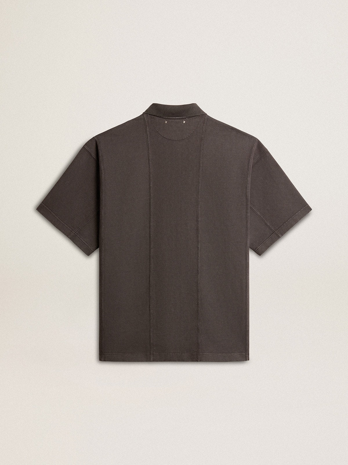 Men's cotton polo shirt in anthracite gray with embroidery
