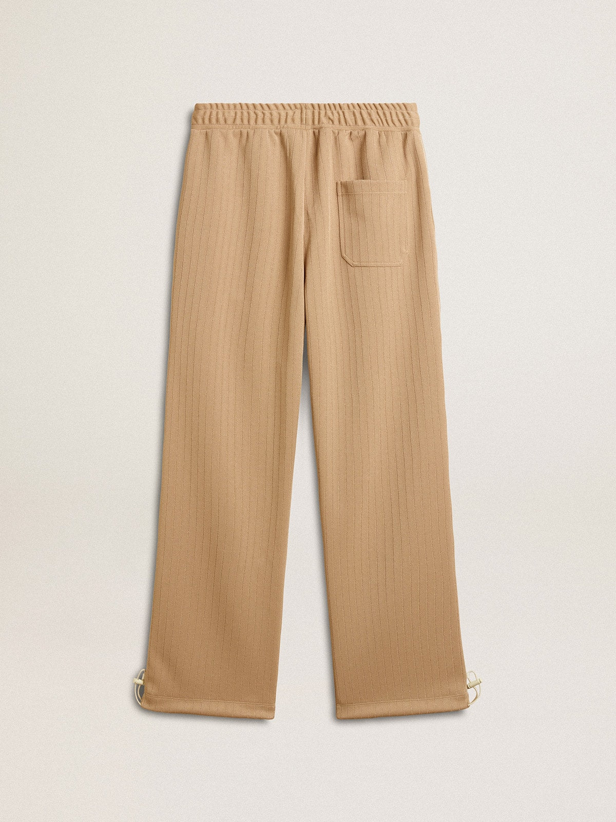Men’s light beige joggers with white logo