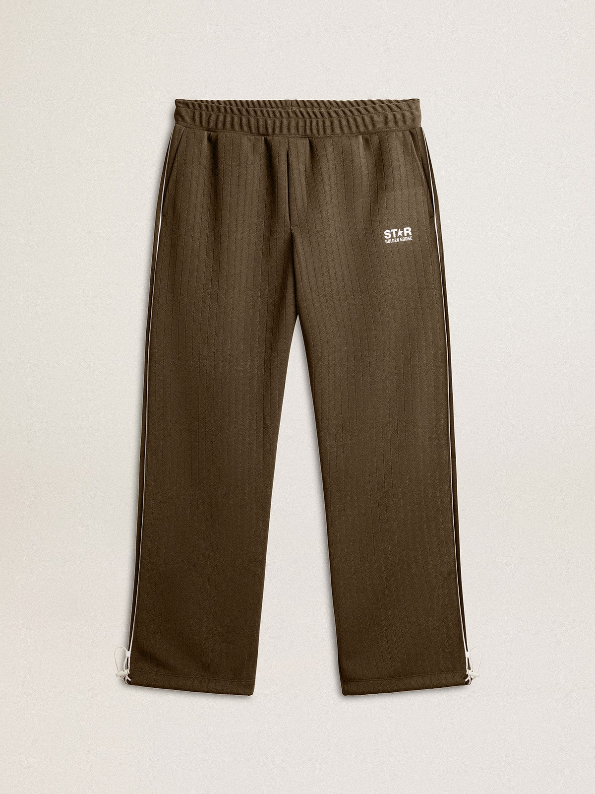 Men’s military green joggers with white logo