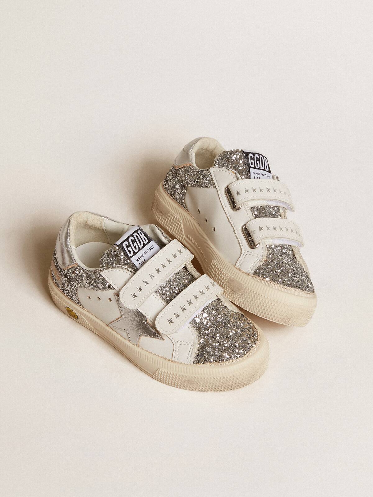 Bio-based May Teen in glitter with silver star and heel tab