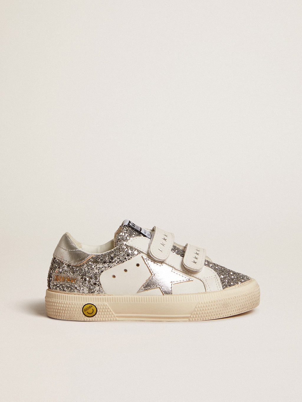 Bio-based May Teen in glitter with silver star and heel tab