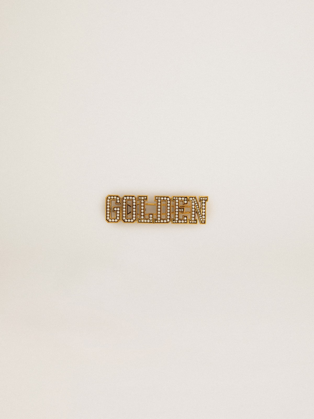 Golden lace tag in antique gold color with pearls