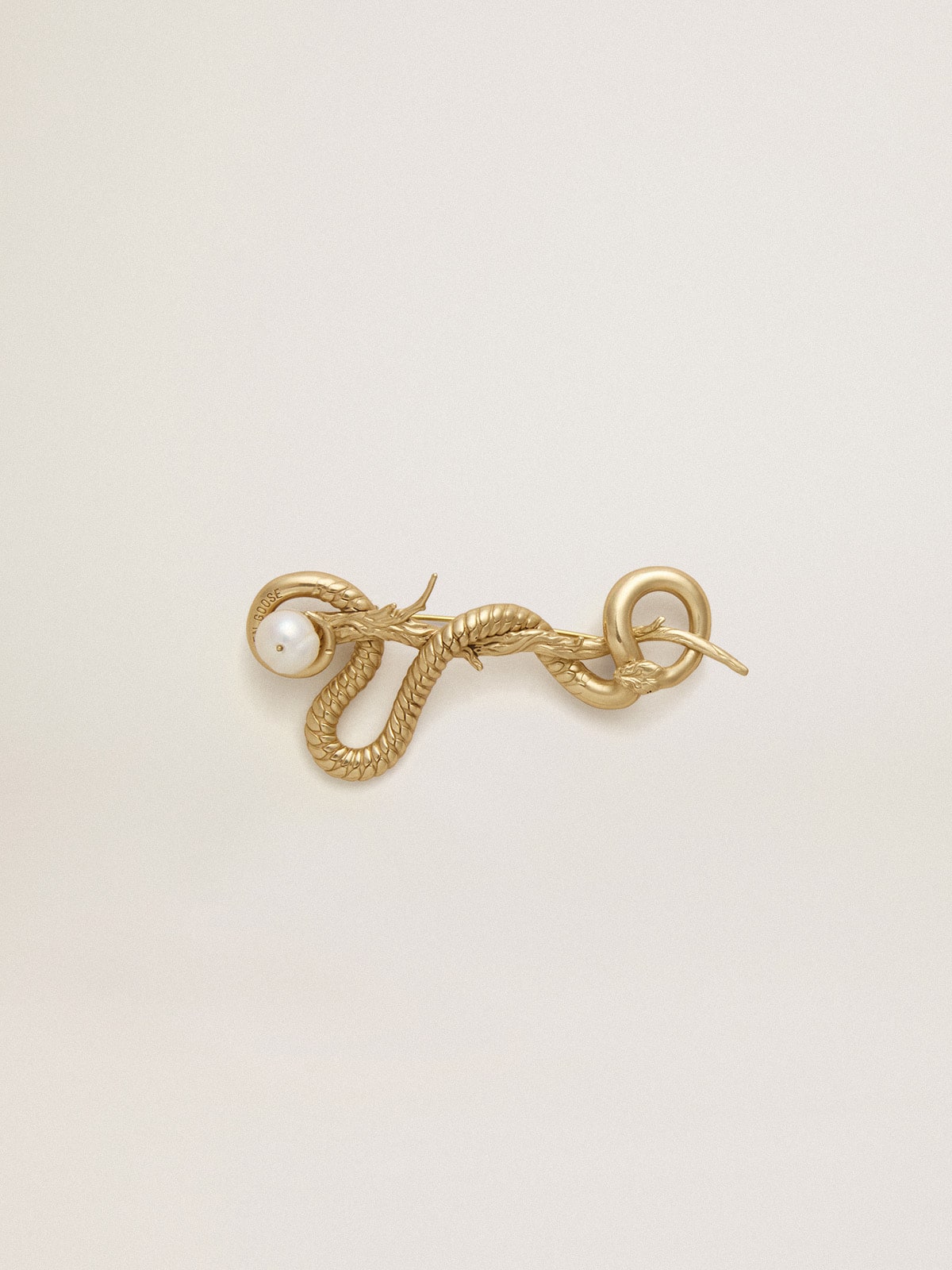 CNY antique gold snake-shaped pin
