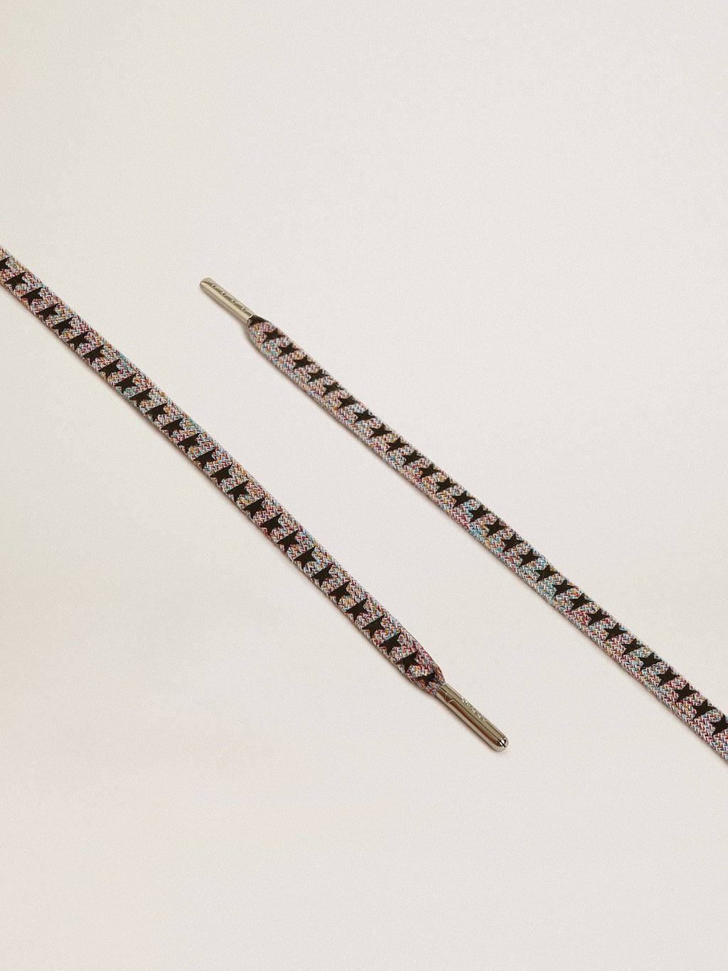 Multicolor Lurex laces with contrasting black stars