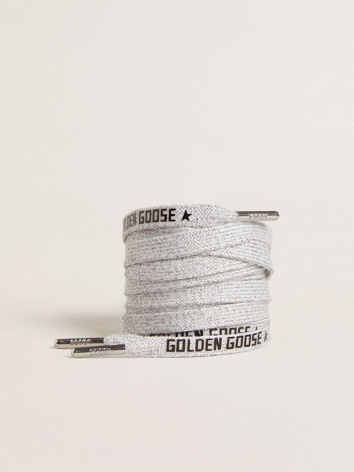 Gray cotton laces with contrasting black logo