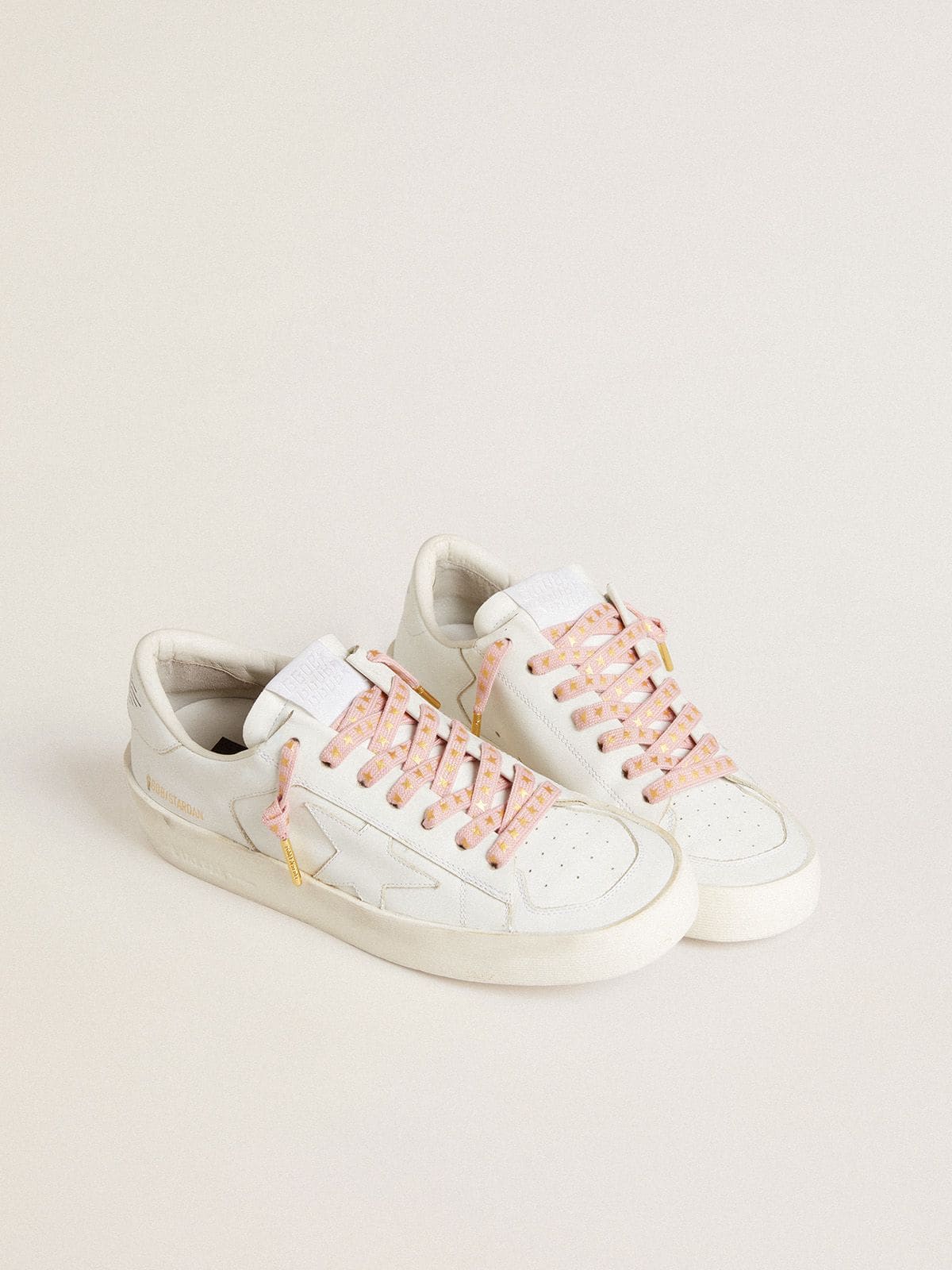Pink cotton laces with contrasting gold stars