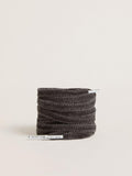 Worn-black cotton laces with logoed aglet