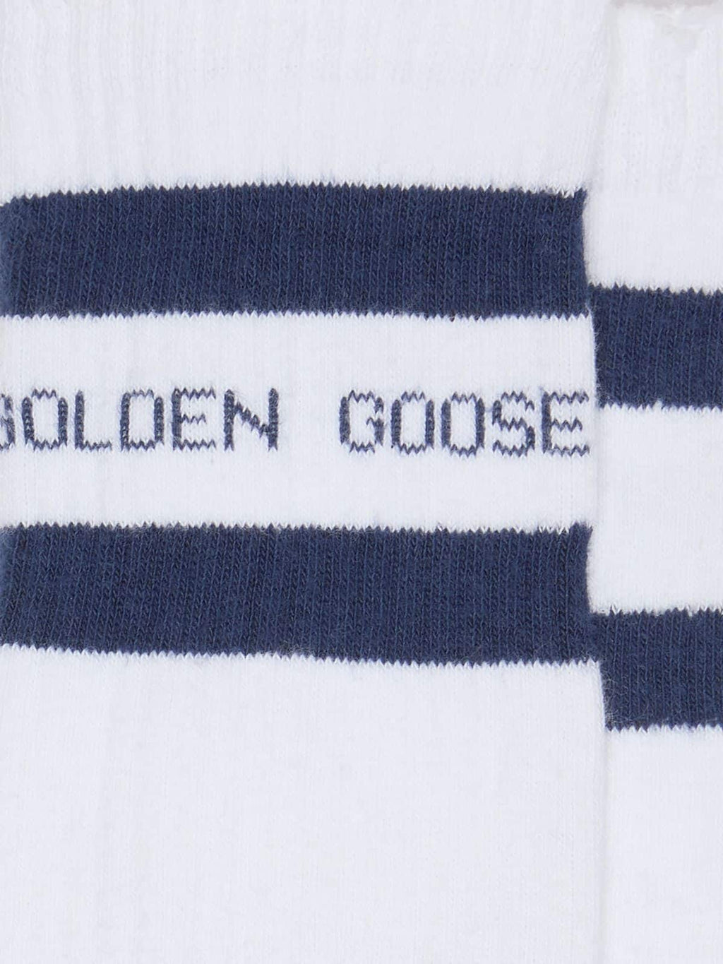 Cotton socks with distressed finishes, blue stripes and logo