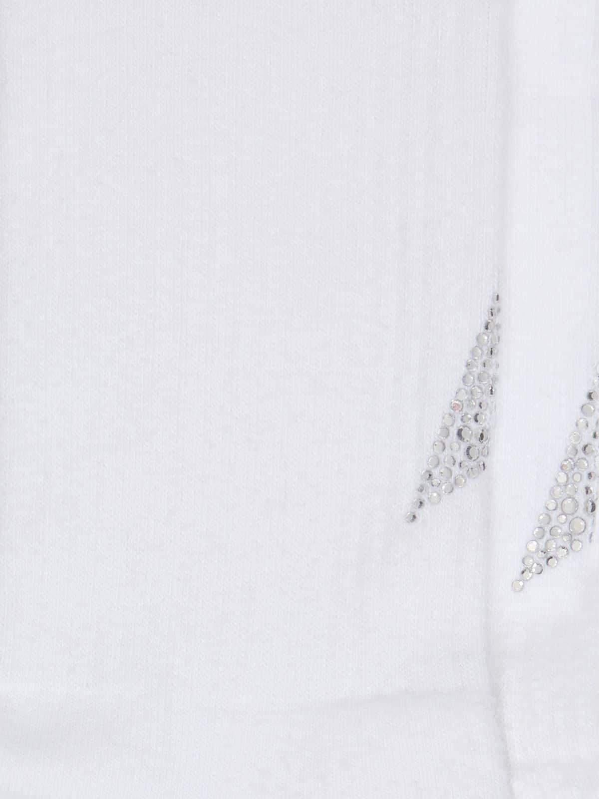 White socks with crystal star on the back