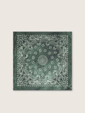 Moss-green scarf with paisley pattern