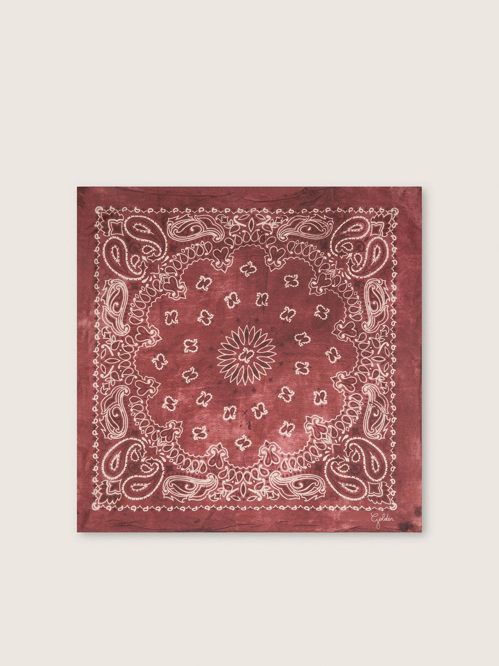 Burgundy scarf with paisley pattern