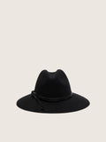 Black hat with leather strap