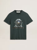 Black T-shirt with multicolor print