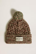 Multicolored wool beanie with pompom