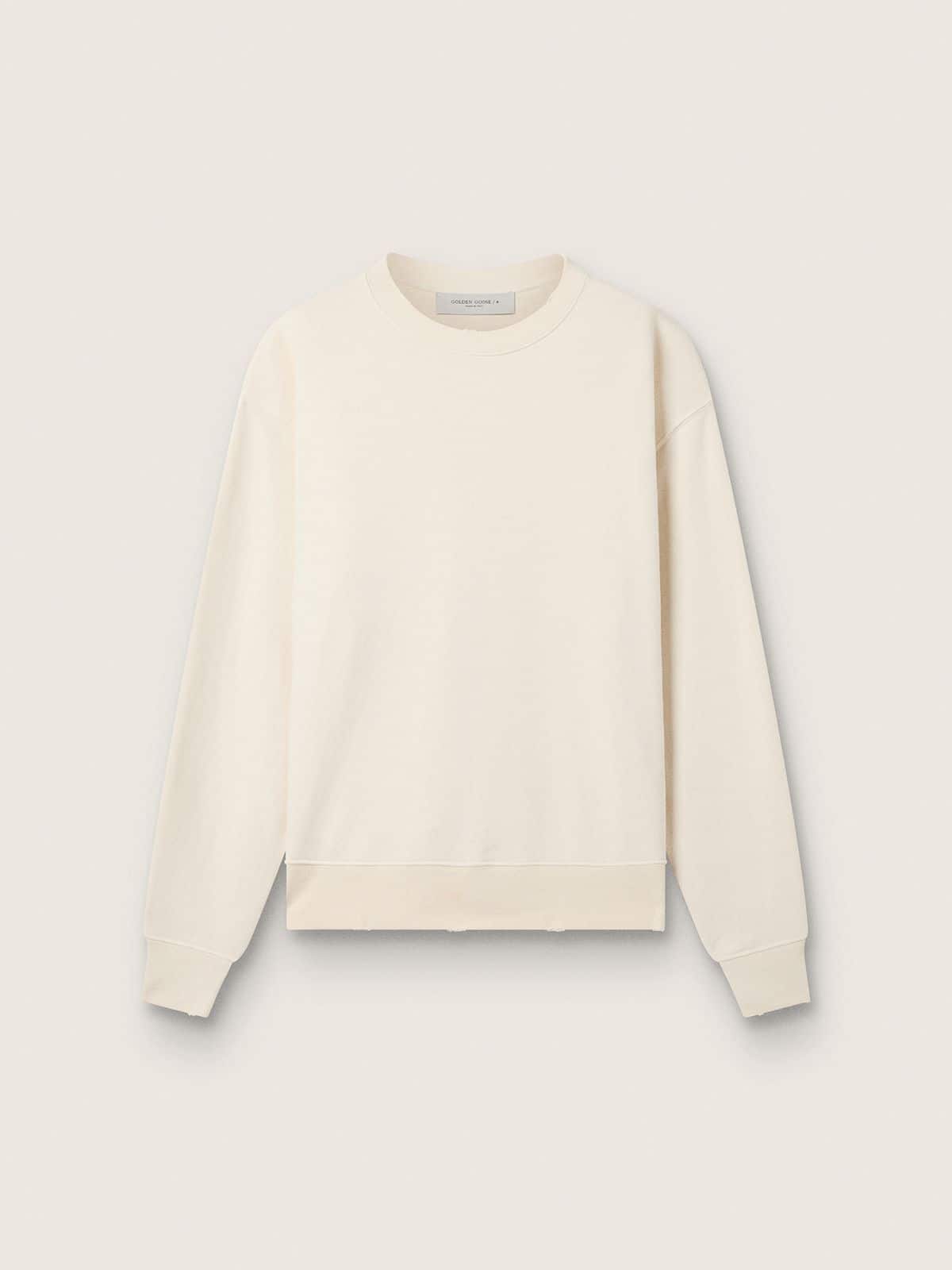 Sweatshirt in aged white with reverse logo on the back - Jersey Capsule