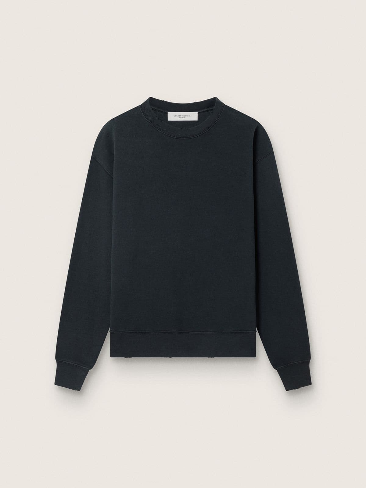 Sweatshirt in washed black with reverse logo on the back - Jersey Capsule