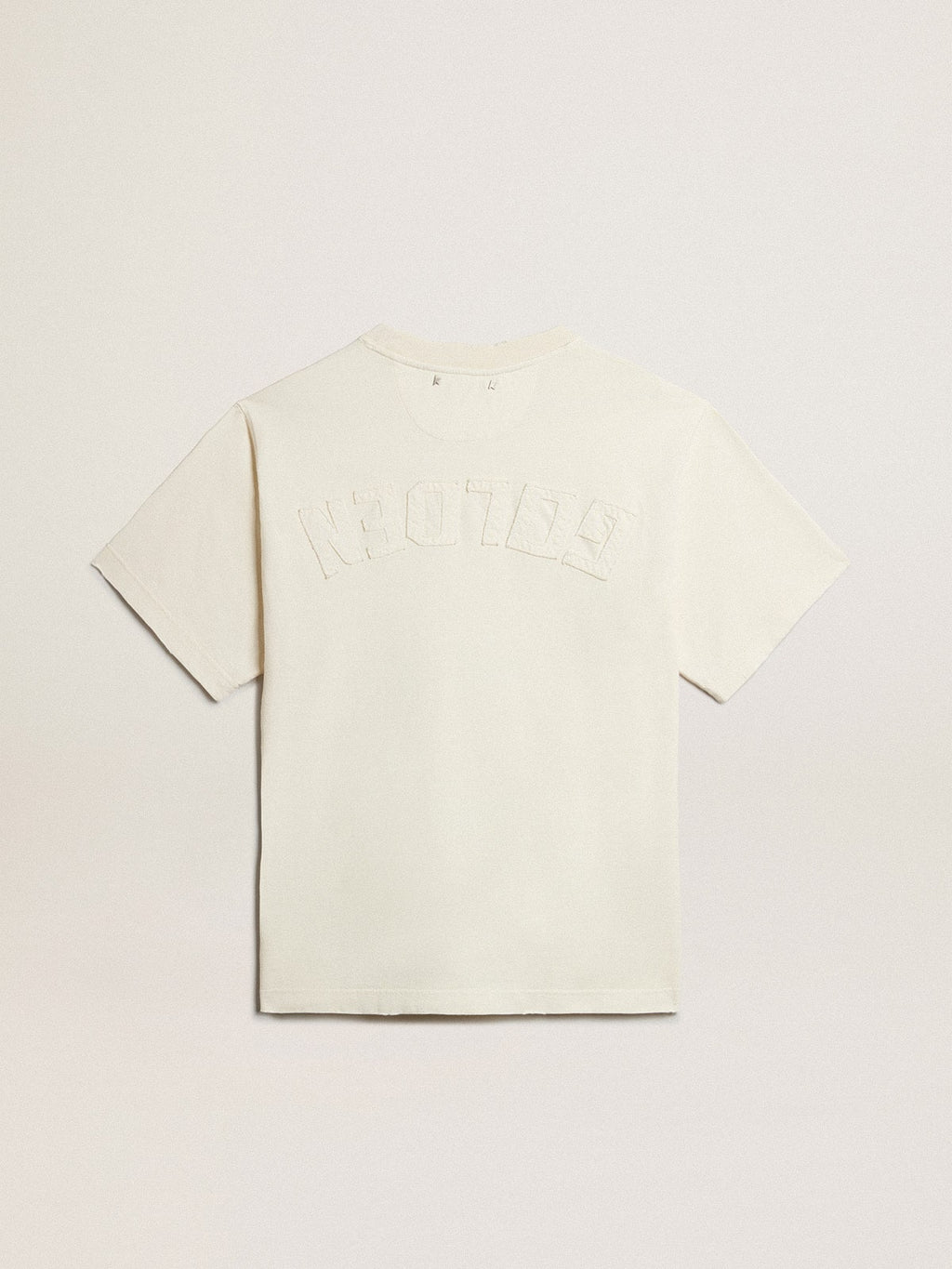 T-shirt in aged white with reverse logo on the back - Jersey Capsule