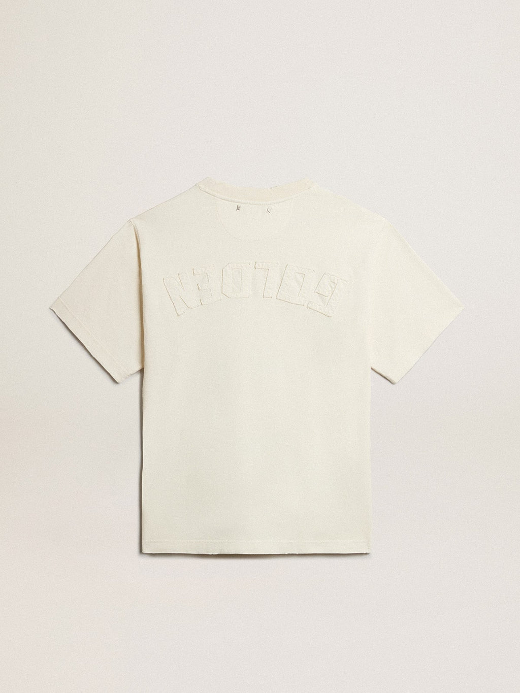 T-shirt in aged white with reverse logo on the back - Jersey Capsule