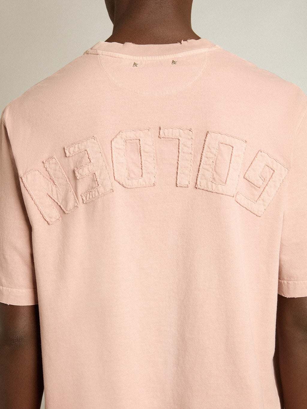Powder-pink T-shirt with reverse logo on the back - Jersey Capsule