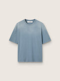 Unisex cotton T-shirt in baby blue with reverse print on the back