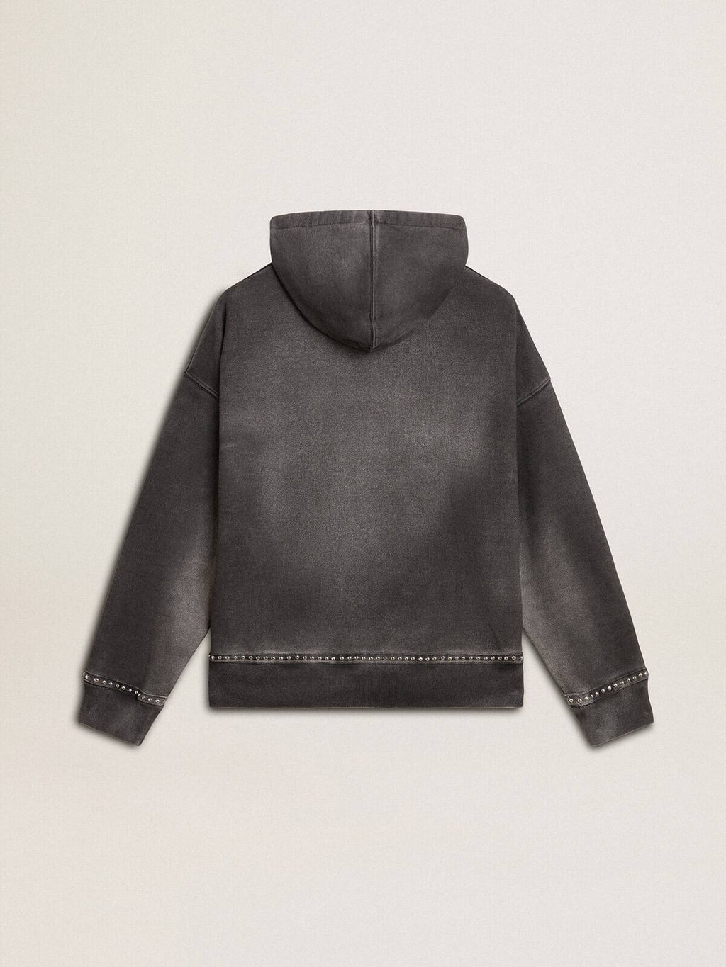 Sprayed effect anthracite sweatshirt with studs