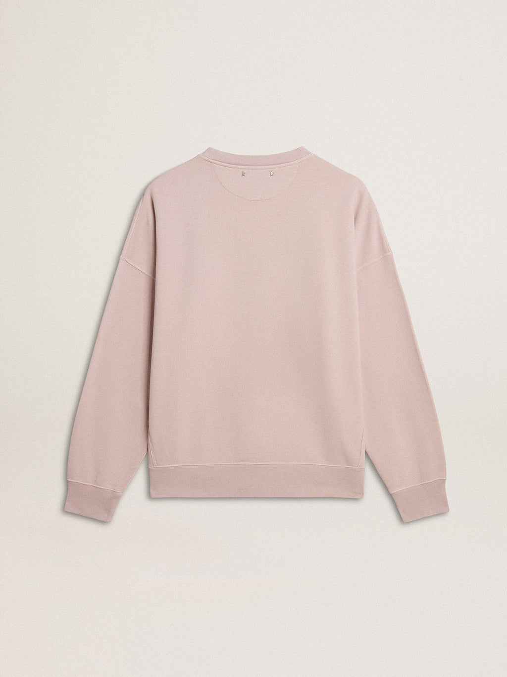Old rose unisex round neck sweatshirt with green logo print