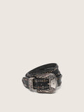 Women's belt in black leather with studs