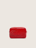 Women's Mini Star Bag in red painted leather with tone-on-tone star