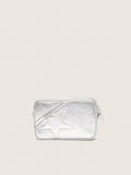 Women's Mini Star Bag in silver laminated leather with tone-on-tone star