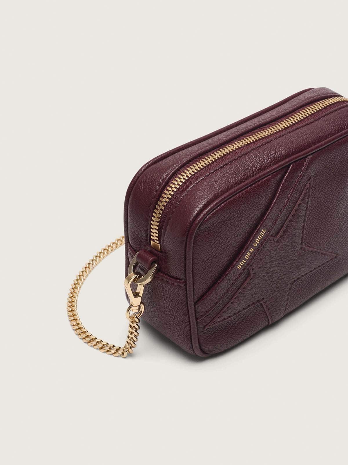 Mini Star Bag in wine-red leather with tone-on-tone star