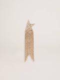 Women's single drop earring in antique gold color with decorative crystals